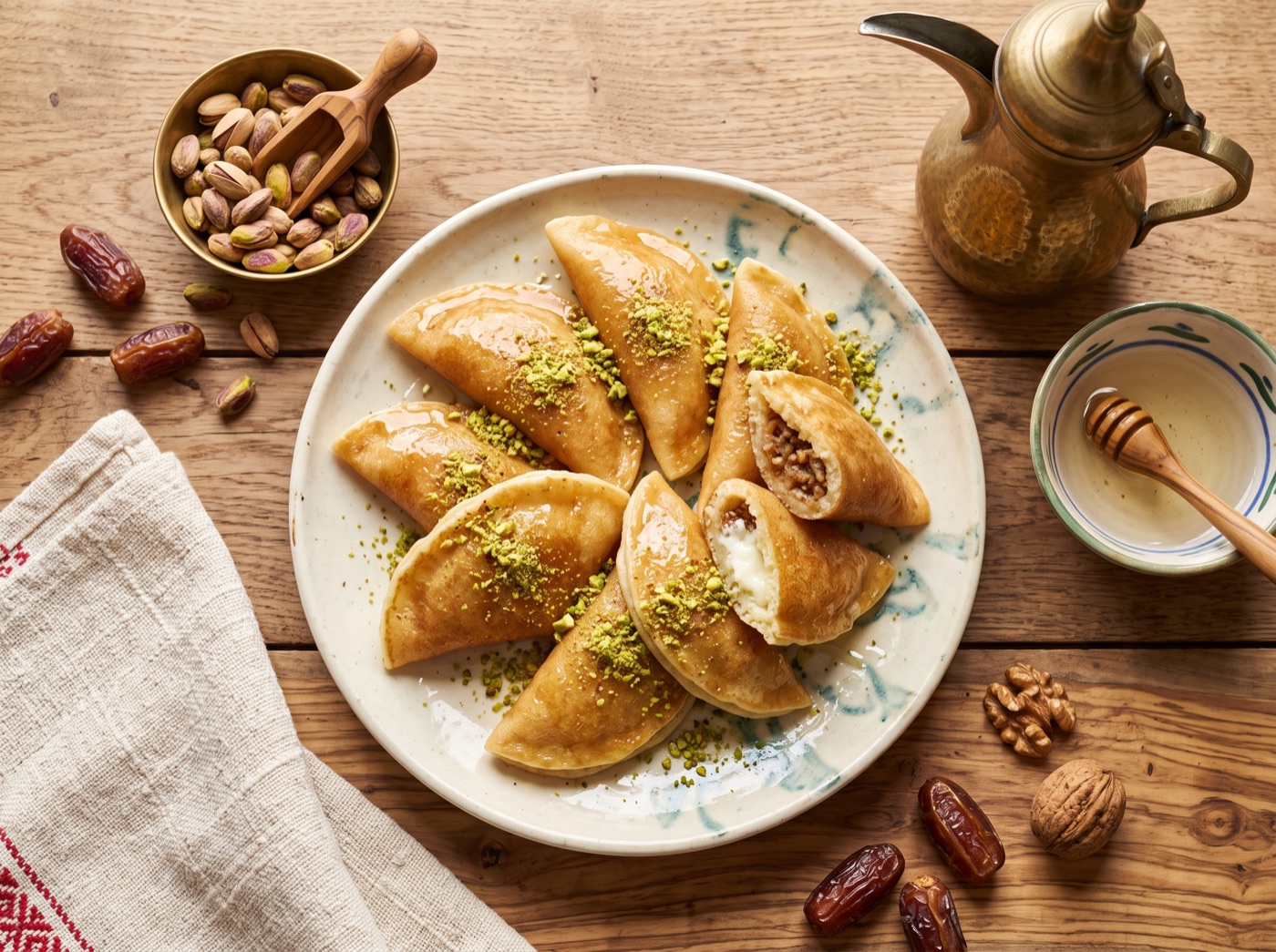 Qatayef, Stuffed Ramadan Pancakes in Sugar Syrup
