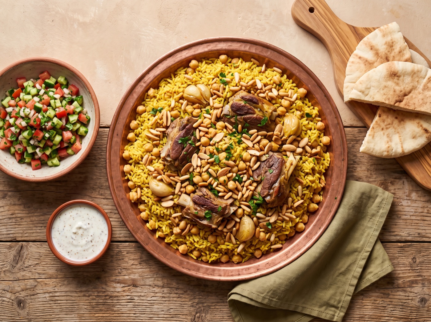 Qidreh, Hebron Spiced Rice with Lamb and Chickpeas